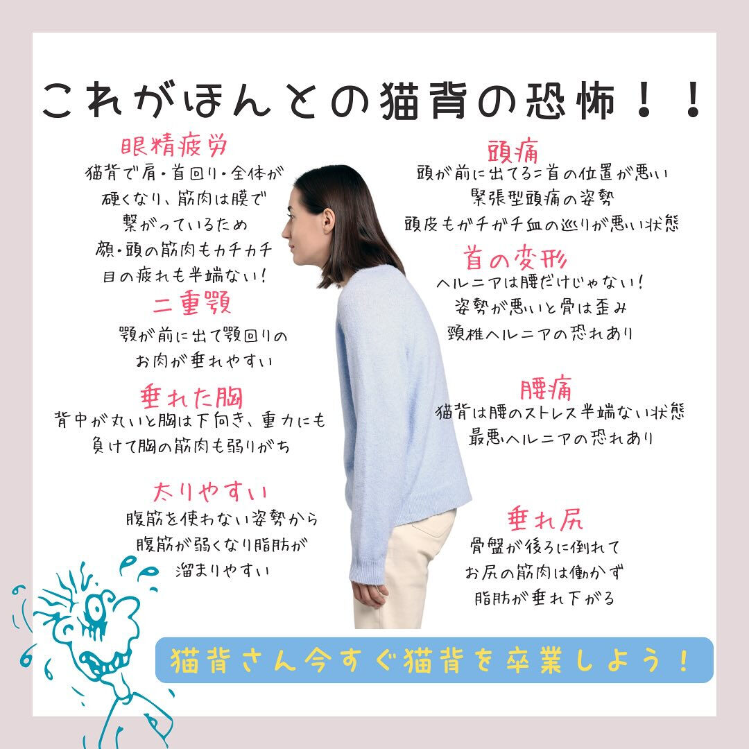 『猫背の恐怖😱』