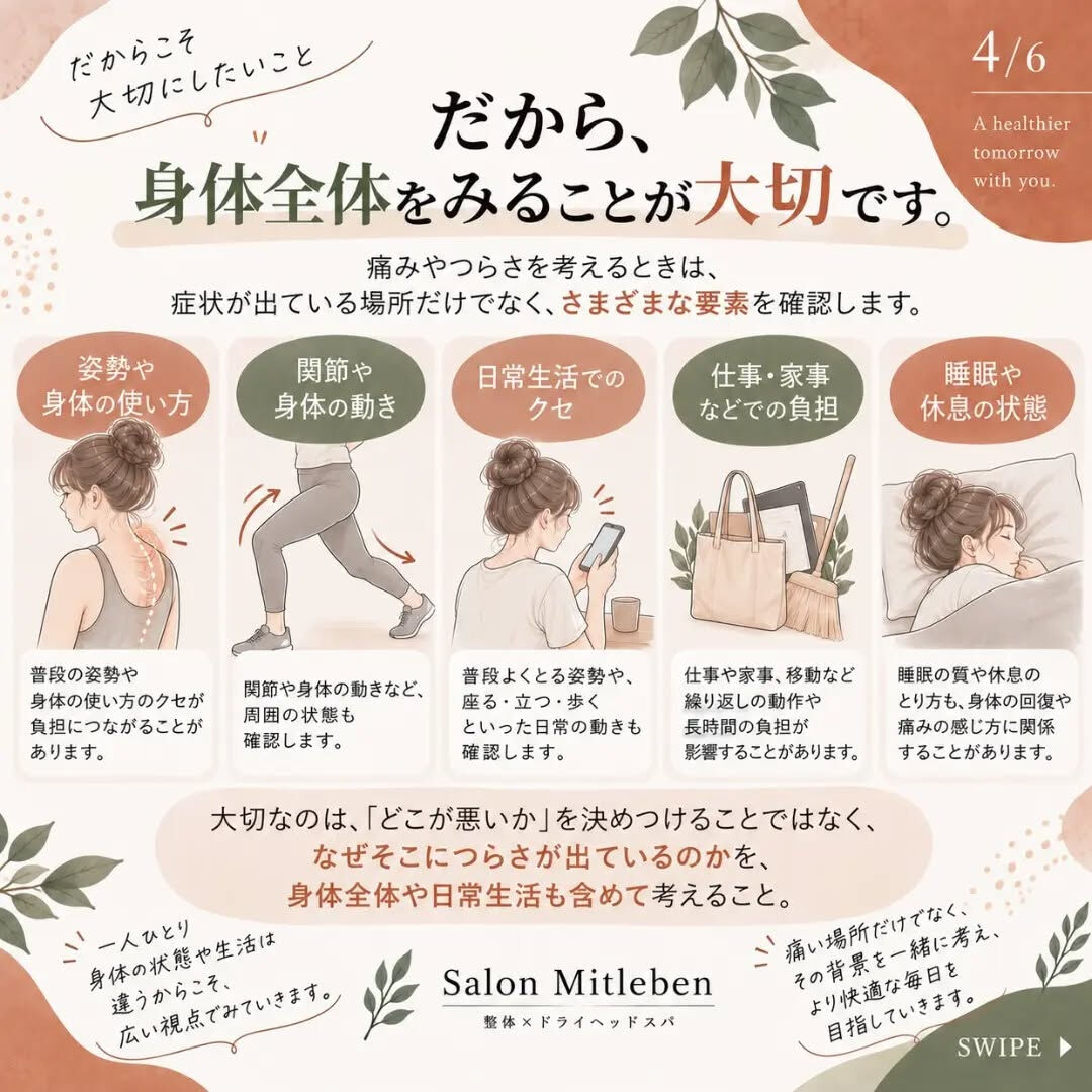 🌿 痛いところ、本当にそこだけの問題でしょうか？